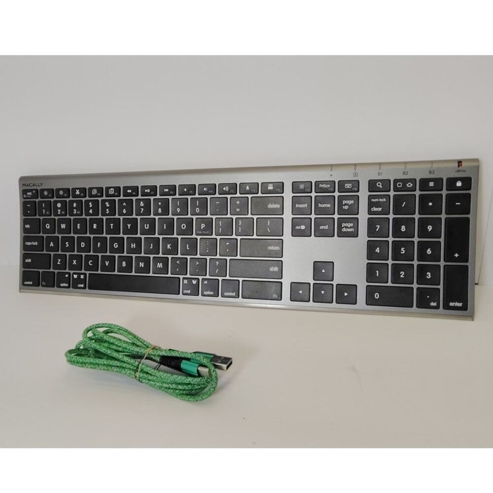 Macally Ultra Slim Keyboard Bluetooth Wireless Silver Computer Keys Online